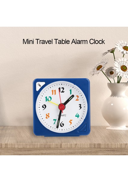 Mini Seyahat Masa Çalar Saati Kuvars Led Işık Erteleme Fonksiyonlu Pil İle Çalışan Mavi (Yurt Dışından) modelleri