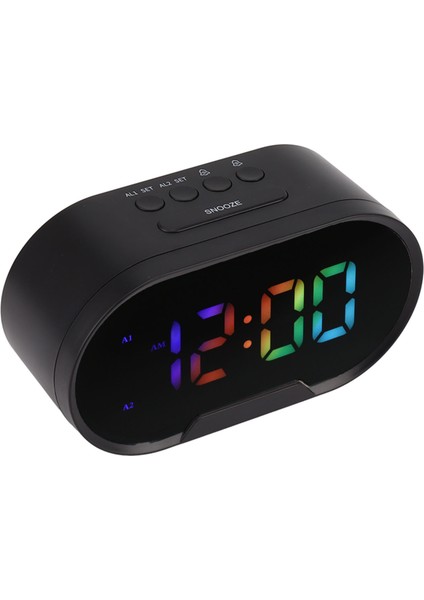 Dijital Saat Led Alarm Büyük Rakamlar Renkli Ekran Kısılabilir Ayarlanabilir Ses Minimalist 2 Alarmlı Çocuklar Öğrenciler Siyah (Yurt Dışından) fiyatları