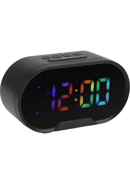 Dijital Saat Led Alarm Büyük Rakamlar Renkli Ekran Kısılabilir Ayarlanabilir Ses Minimalist 2 Alarmlı Çocuklar Öğrenciler Siyah (Yurt Dışından) modelleri