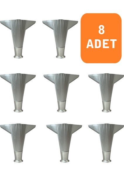 Kanepe Koltuk Tv Ünitesi Konsol Yükseltme Kumru Model Plastik Ayak 15 cm Krom Renk 8 Adet