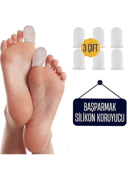 6'lı Silikon Koruyucu, Baş Parmak Için, Esnek ve Koruyucu, Sağlıklı Kullanım