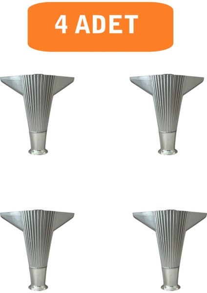 Kanepe Koltuk Tv Ünitesi Konsol Yükseltme Kumru Model Plastik Ayak 15 cm Krom Renk 4 Adet