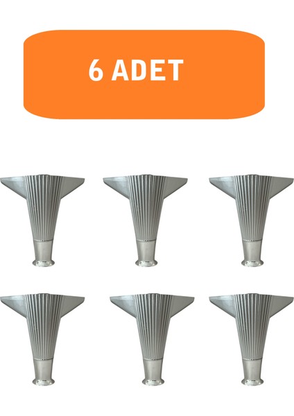 Kanepe Koltuk Tv Ünitesi Konsol Yükseltme Kumru Model Plastik Ayak 15 cm Krom Renk 6 Adet