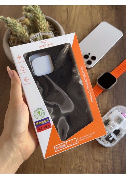 iPhone 16 Pro Max Uyumlu Kadife Yüzeyli Magsafe Uyumlu Premium Kılıf SOOCASE691 indirimleri