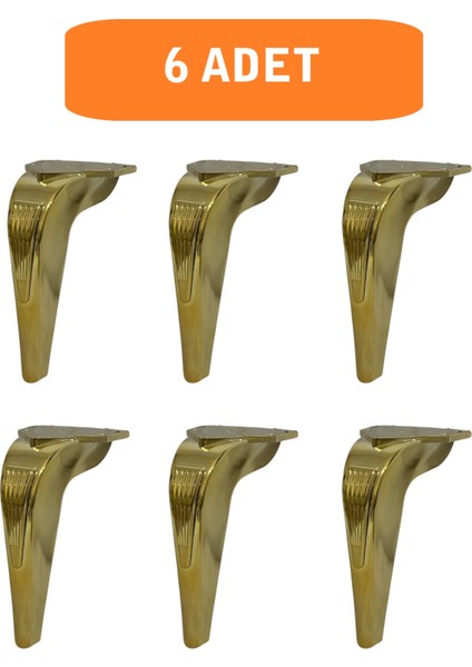 Kanepe Koltuk Tv Ünitesi Konsol Yükseltme Piton Model Plastik Ayak 19 cm Gold Renk 6 Adet