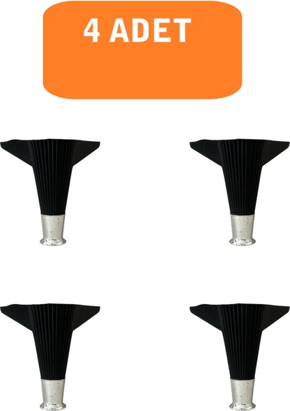 Kanepe Koltuk Tv Ünitesi Konsol Yükseltme Kumru Model Plastik Ayak 15 cm Siyah Renk 4 Adet