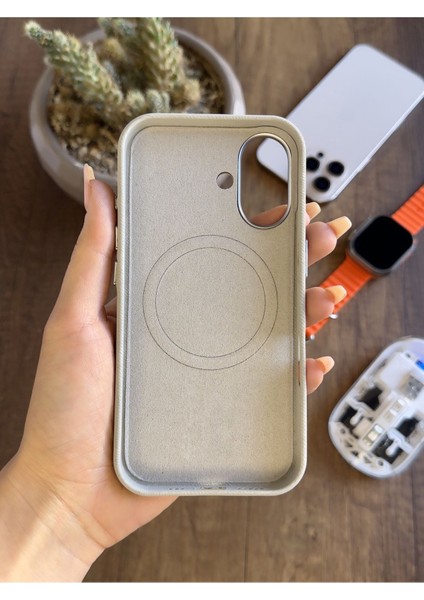 iPhone 16 Uyumlu Kadife Yüzeyli Magsafe Uyumlu Premium Kılıf SOOCASE691
