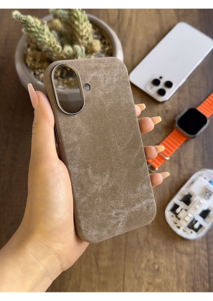 iPhone 16 Uyumlu Kadife Yüzeyli Magsafe Uyumlu Premium Kılıf SOOCASE691