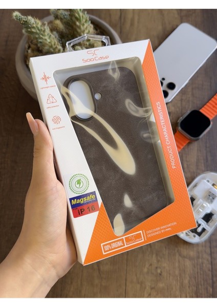 iPhone 16 Uyumlu Kadife Yüzeyli Magsafe Uyumlu Premium Kılıf SOOCASE691