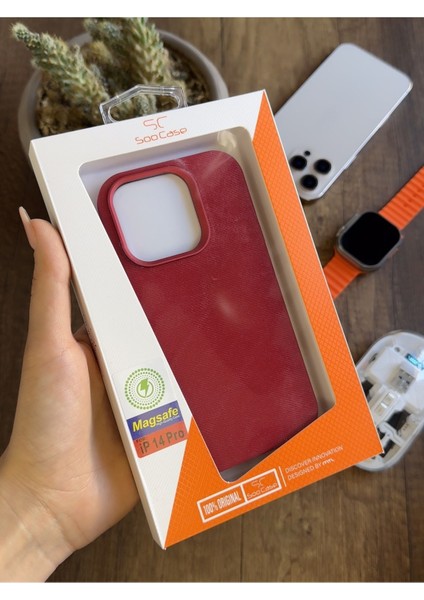 iPhone 14 Pro Uyumlu Kadife Yüzeyli Magsafe Uyumlu Premium Kılıf SOOCASE691