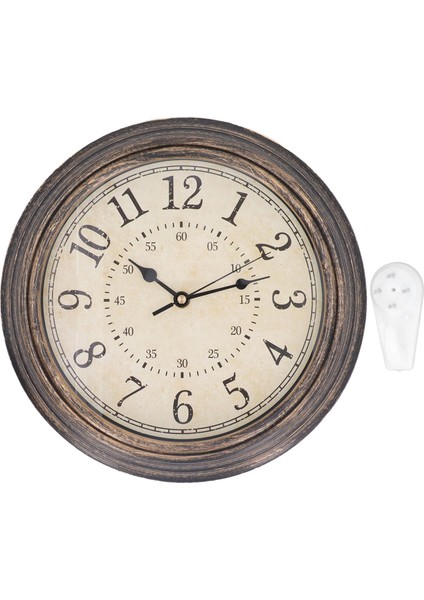 Vintage Duvar Saati Sessiz Kuvars Hareketi Yuvarlak Dekoratif Retro Asılı Saat Oturma Odası Yatak Odası Için 12 Inç Bronz (Yurt Dışından)