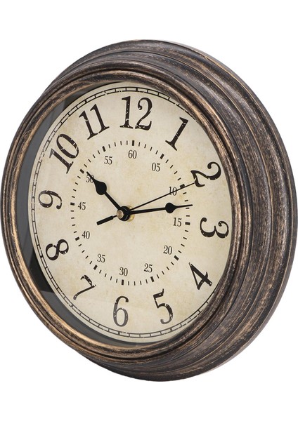 Vintage Duvar Saati Sessiz Kuvars Hareketi Yuvarlak Dekoratif Retro Asılı Saat Oturma Odası Yatak Odası Için 12 Inç Bronz (Yurt Dışından)