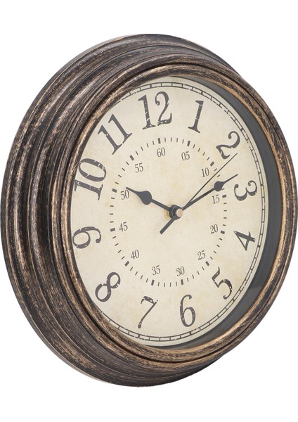 Vintage Duvar Saati Sessiz Kuvars Hareketi Yuvarlak Dekoratif Retro Asılı Saat Oturma Odası Yatak Odası Için 12 Inç Bronz (Yurt Dışından)