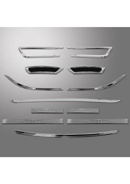 B8 Full Set 5 Parça (Kapı Eşiği-Far Kaşı-Egzoz Çkş-Sis Çrv-Bagaj Alt)