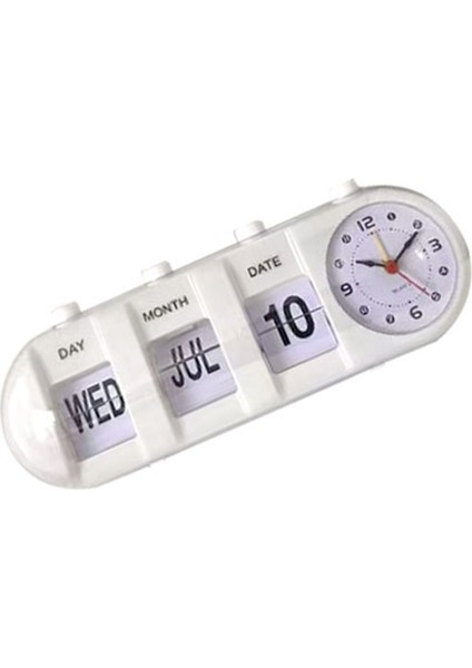 Takvim Çalar Saat Yenilikçi Şekil Dekoratif Zıplama Masaüstü Saat Ev Oturma Odası Yatak Odası Ofis Beyaz (Yurt Dışından) fırsatları