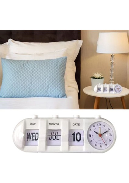 Takvim Çalar Saat Yenilikçi Şekil Dekoratif Zıplama Masaüstü Saat Ev Oturma Odası Yatak Odası Ofis Beyaz (Yurt Dışından) indirimleri