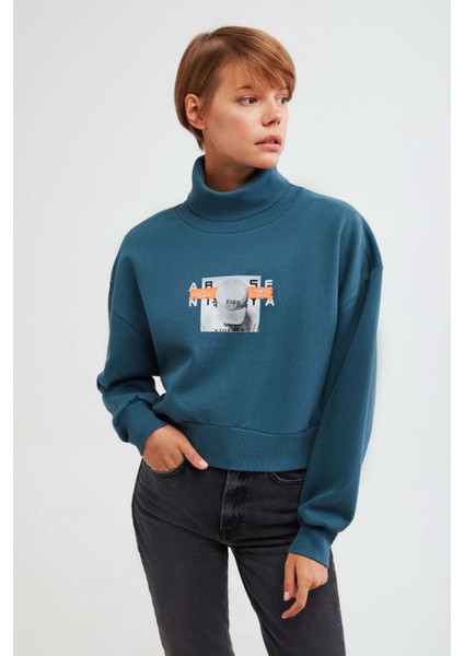 Frances Oversize Petrol Yeşili Sweatshirt