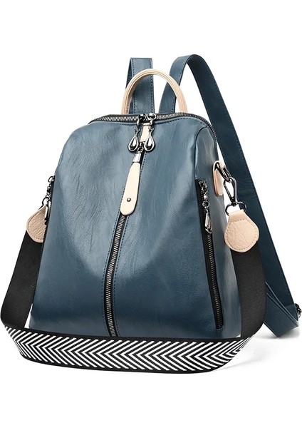 Moda Sırt Çantası Yumuşak Deri Sırt Çantası Dişi Beyaz Yüksek Kaliteli Seyahat Paketi Okul Sırt Çantaları Kızlar Için Sac A Dos Hotcolor: Mavi/boyut: 14 Inç (Yurt Dışından)