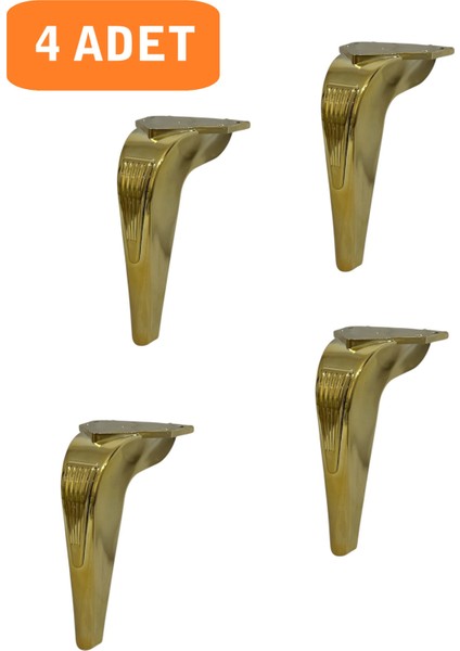 Kanepe Koltuk Tv Ünitesi Konsol Yükseltme Piton Model Plastik Ayak 19 cm Gold Renk 4 Adet