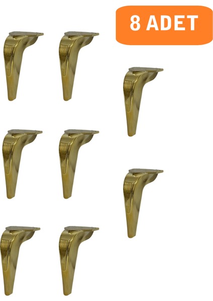 Kanepe Koltuk Tv Ünitesi Konsol Yükseltme Piton Model Plastik Ayak 19 cm Gold Renk 8 Adet
