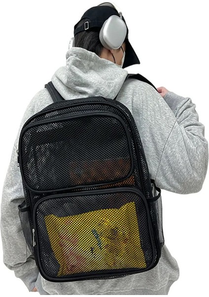 Yaz Yarı Saydam Seyahat Sırtlı Büyük Kapasiteli Kolej Sırt Çantası, Konfor Kayışları ile Örgü Açık Sırt Çantalarını Gör (Yurt Dışından)