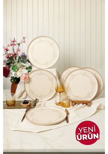 Taupe Bloom Nordıc Servis Tabağı 28 cm 6 Adet 22528