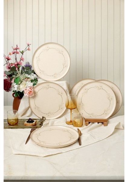 Taupe Bloom Nordıc Servis Tabağı 28 cm 6 Adet 22528 fırsatları