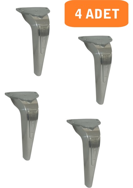 Kanepe Koltuk Tv Ünitesi Konsol Yükseltme Piton Model Plastik Ayak 19 cm Krom Renk 4 Adet