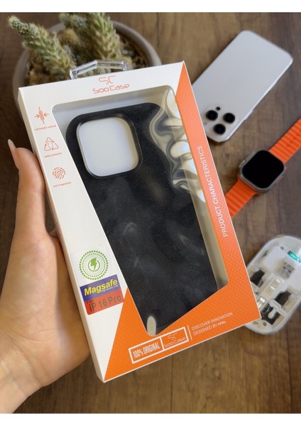 iPhone 16 Pro Uyumlu Kadife Yüzeyli Magsafe Uyumlu Premium Kılıf SOOCASE691