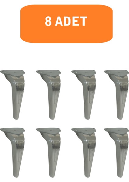 Kanepe Koltuk Tv Ünitesi Konsol Yükseltme Piton Model Plastik Ayak 19 cm Krom Renk 8 Adet