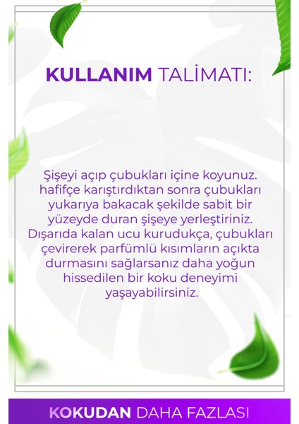 Bahar Esintisi Çubuklu Oda Kokusu Bambu Kokusu Kare Şişe Spring Breeze Reed Diffuser 100ml