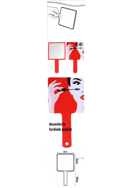 Turk El Aynası Makyaj Aynası Kuaför Dişçi Güzellik Merkezi Aynası Kırmızı - EMY6267-2479 fiyatları