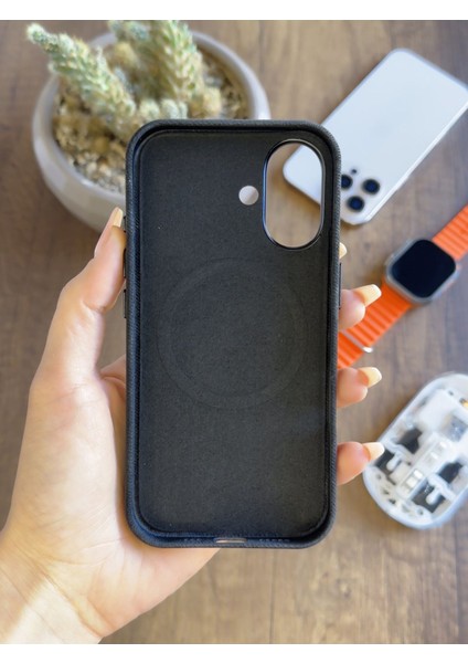iPhone 16 Uyumlu Kadife Yüzeyli Magsafe Uyumlu Premium Kılıf SOOCASE691