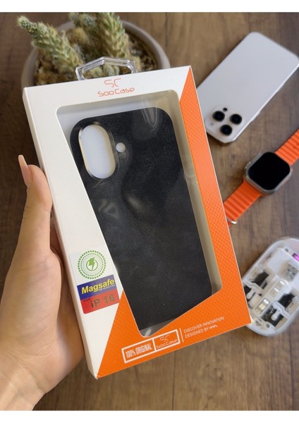 iPhone 16 Uyumlu Kadife Yüzeyli Magsafe Uyumlu Premium Kılıf SOOCASE691