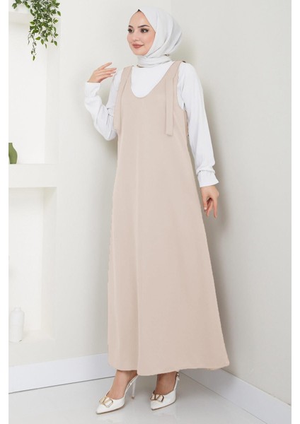 Nehir Örme Jile Elbise Bej HM2389