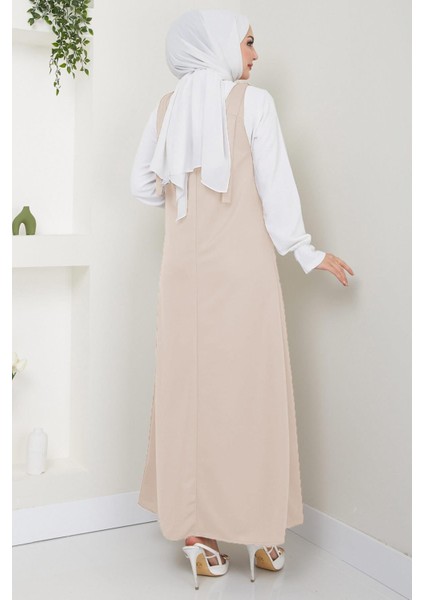 Nehir Örme Jile Elbise Bej HM2389