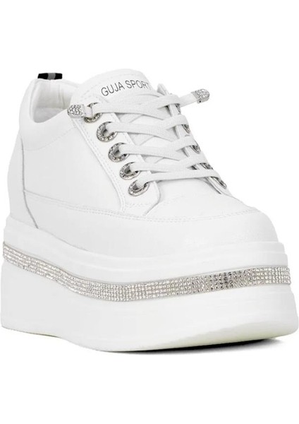 Guja 25Y423-2 Kadın Hakiki Deri Gizli Dolgu Yüksek Tabanlı Sneaker Spor Ayakkabı modelleri