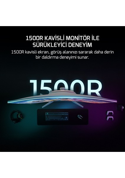 27" Vivid V60 Curved Rgb 0.5ms 240Hz Va Fhd 1500R Hdr Adaptive Sync Beyaz Gaming Monitör modelleri