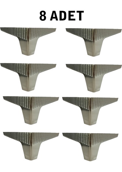 Kanepe Koltuk Tv Ünitesi Konsol Yükseltme Zenit Model Plastik Ayak 10 cm Krom Renk 8 Adet