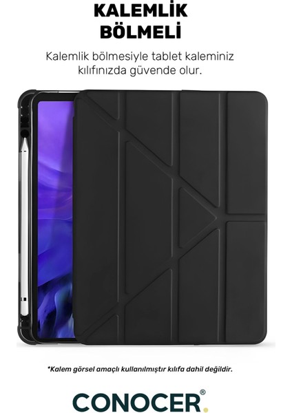 Samsung Galaxy Tab S9 Fe Plus 12.4" Inç Kılıf Kalem Bölmeli Katlanır Standlı Tablet Kılıfı fiyatları