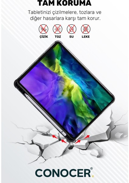 Samsung Galaxy Tab S9 Fe Plus 12.4" Inç Kılıf Kalem Bölmeli Katlanır Standlı Tablet Kılıfı fırsatları
