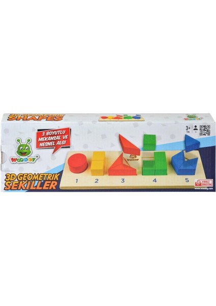 125 Woodoy 3D Yapboz Geometrik Şekiller Bultak