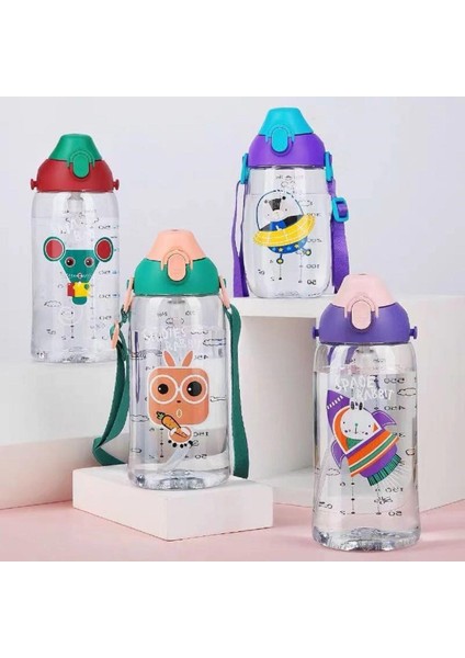 Büyük Boy - Kılıflı 2 Ayrı Kapaklı Pipetli/pipetsiz Tritan Su Matarası 700 ml fırsatları