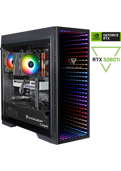 Excalibur E75L.144F-BVT0X-0HD Intel Core I5-14400F 16GB RAM 500GB SSD Nvidia Geforce RTX 5060TI Freedos Masaüstü Bilgisayar