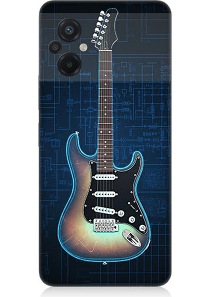 Xiaomi Poco M5 Uyumlu Devre Temasında Elektrikli Gitar Desenli Silikon Kılıf