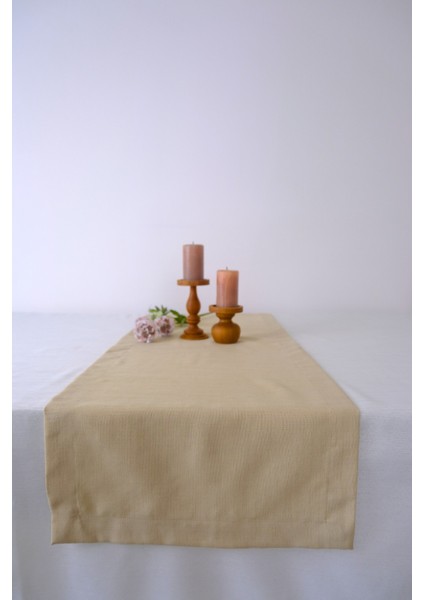 Yakacihome Bona Duck Keten Yıkanabilir Leke Tutmaz Sütlü Kahve Runner 40X140 cm