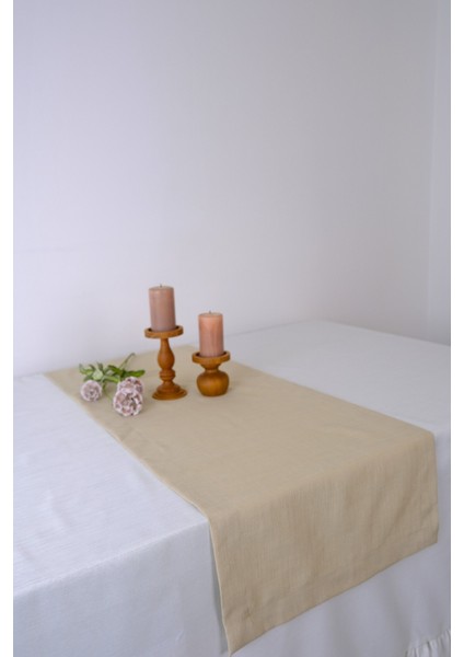Yakacihome Bona Duck Keten Yıkanabilir Leke Tutmaz Sütlü Kahve Runner 40X140 cm