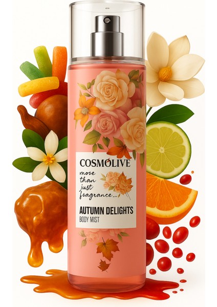 Vücut Spreyi Body Mist | Amber Romance | Autumn Delights | Kadın | Işıltılı | Nemlendirici | 250 ml