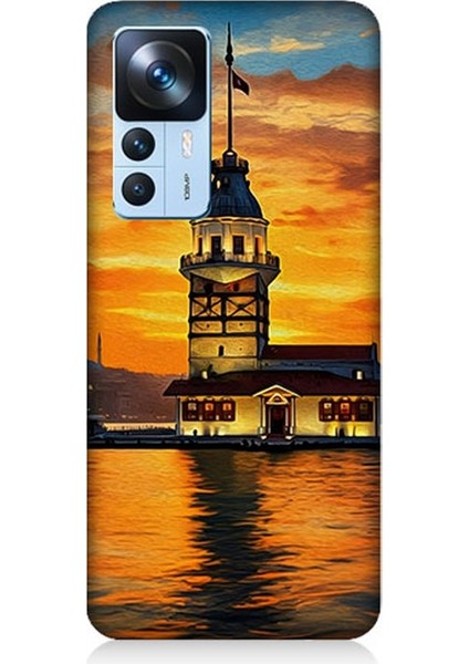Xiaomi Mi 12T Uyumlu Günbatımında Kız Kulesi Desenli Silikon Kılıf