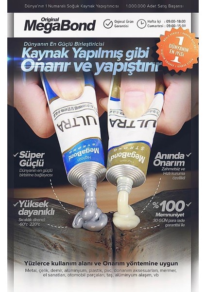 3'lü Çift Karışım Soğuk Kaynak Macun Yapıştırıcı 75 gr modelleri